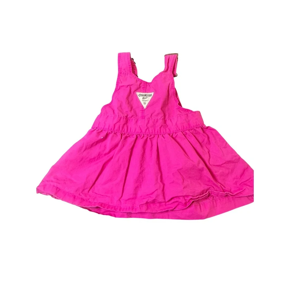 OshKosh Pink Jumper Dress Adjustable Straps‎ Pocket Accent 18M